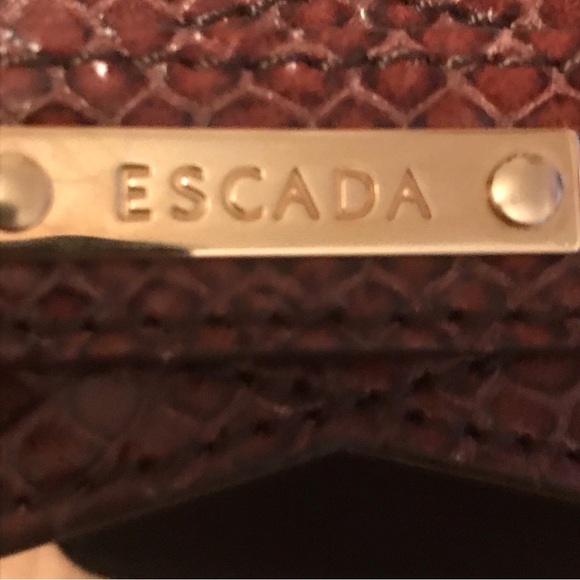 NWT Escada Leather Wide Waist Woman’s Belt Brown Snake Gold Hardware Italy main image 10
